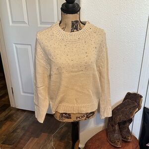 Design History Cream Sweater with Sparkle Accents